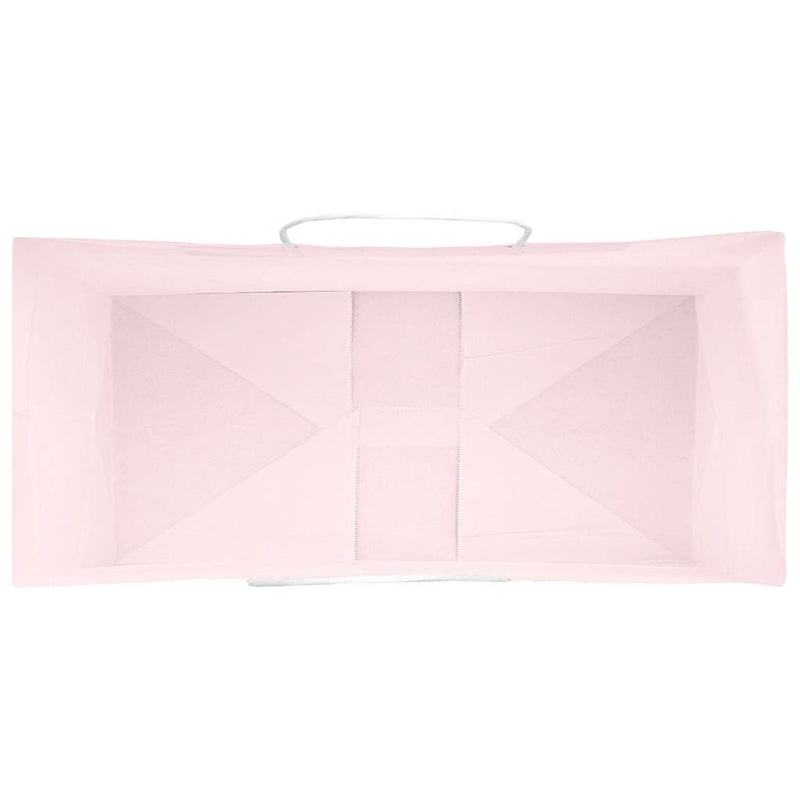 Saci de hârtie 50 buc cu mânere roz 26x12x35 cm