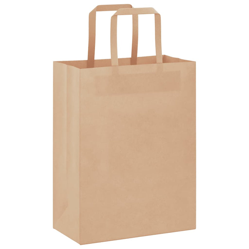 Pungi de hârtie 250 buc cu mânere maro 21x11x28 cm