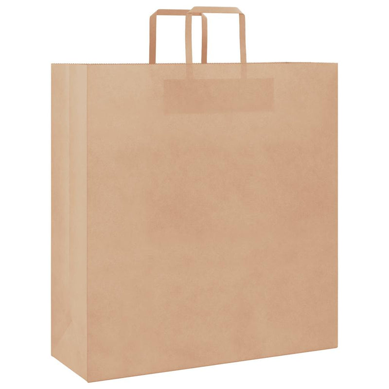 Pungi de hârtie 250 buc cu mânere maro 45x17x48 cm