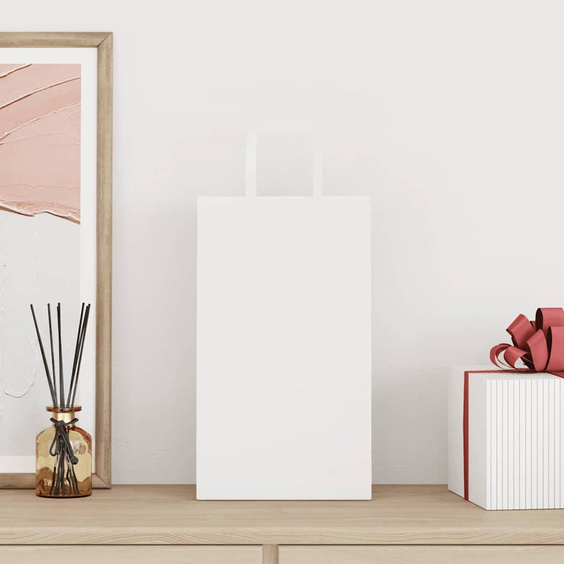 Pungi de hârtie 250 buc cu mânere albe 21x11x36 cm