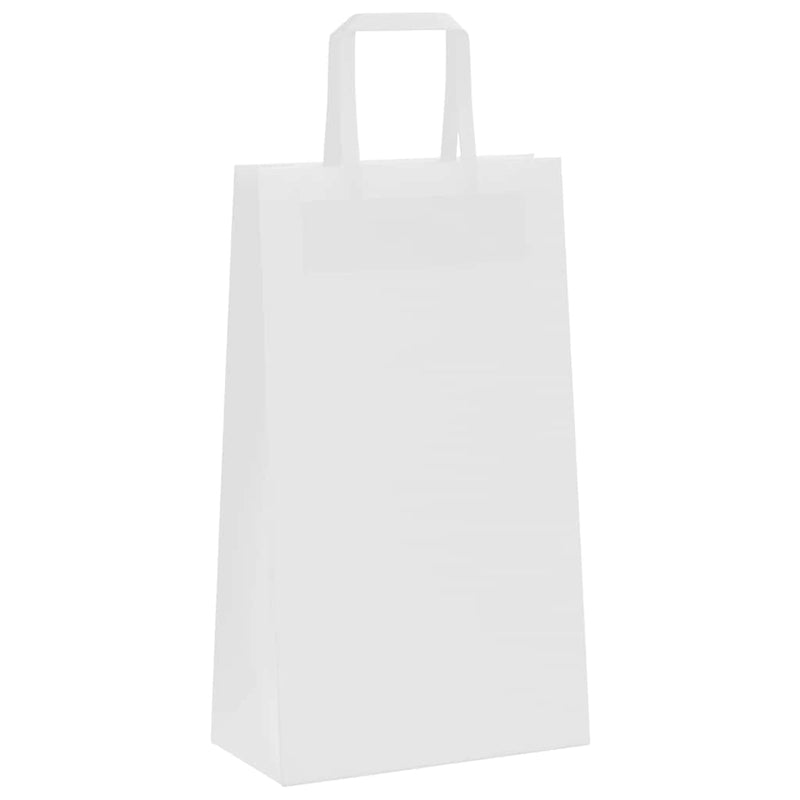 Pungi de hârtie 250 buc cu mânere albe 21x11x36 cm