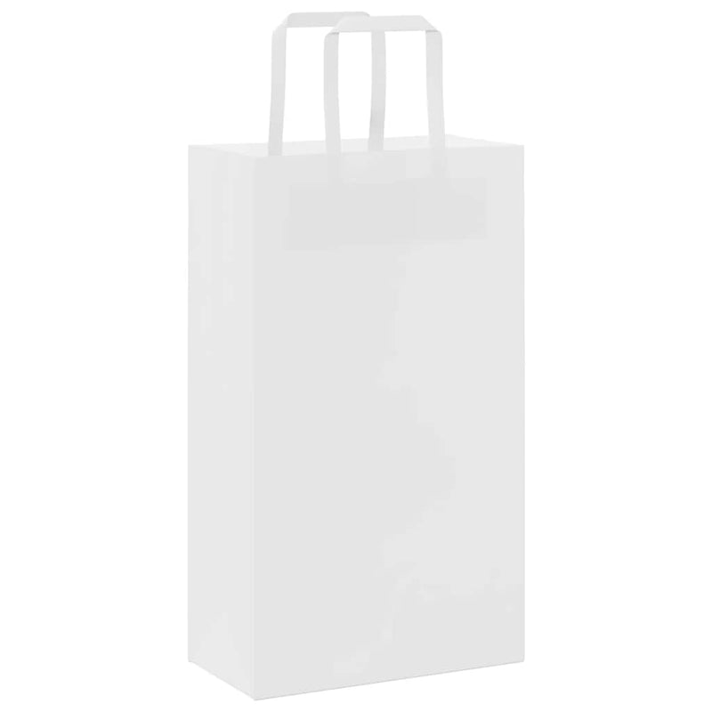 Pungi de hârtie 250 buc cu mânere albe 21x11x36 cm