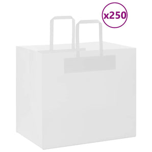 Pungi de hârtie 250 buc cu mânere albe 32x22x28 cm
