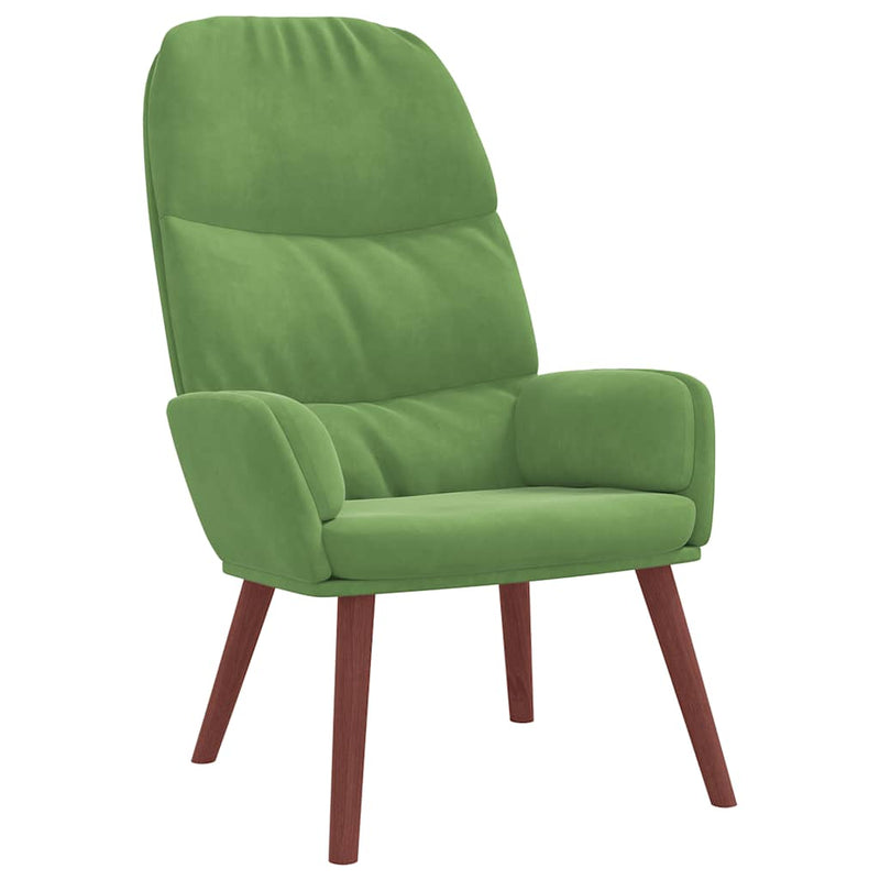 Scaun de relaxare cu taburet, verde deschis, catifea