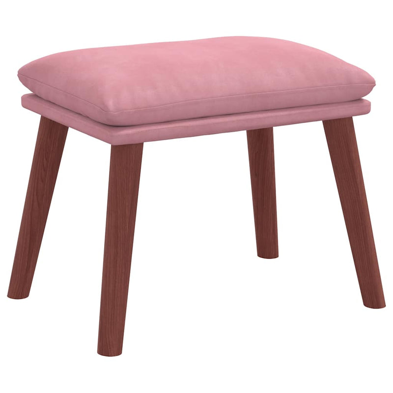 Scaun de relaxare cu taburet, roz, catifea