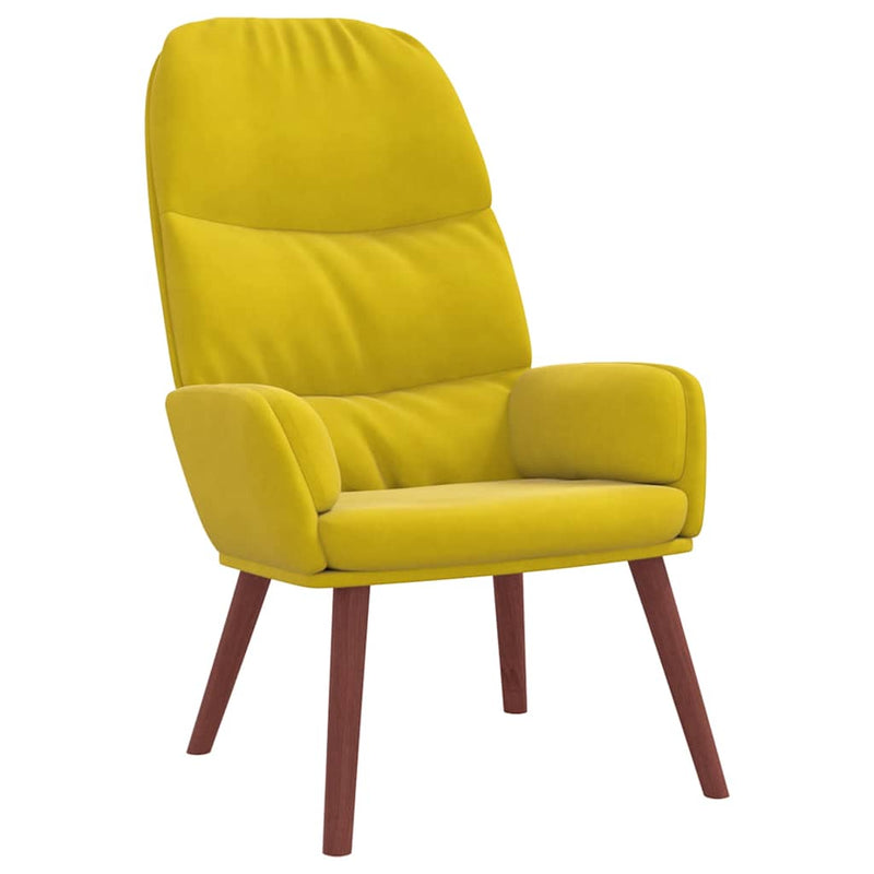 Scaun de relaxare cu suport picioare, galben, catifea