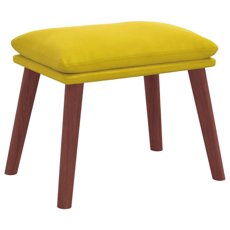 Scaun de relaxare cu suport picioare, galben, catifea