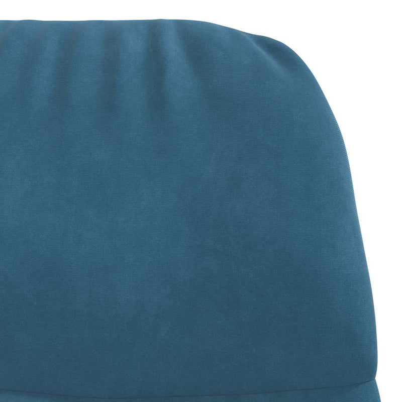 Scaun de relaxare cu taburet, albastru, catifea