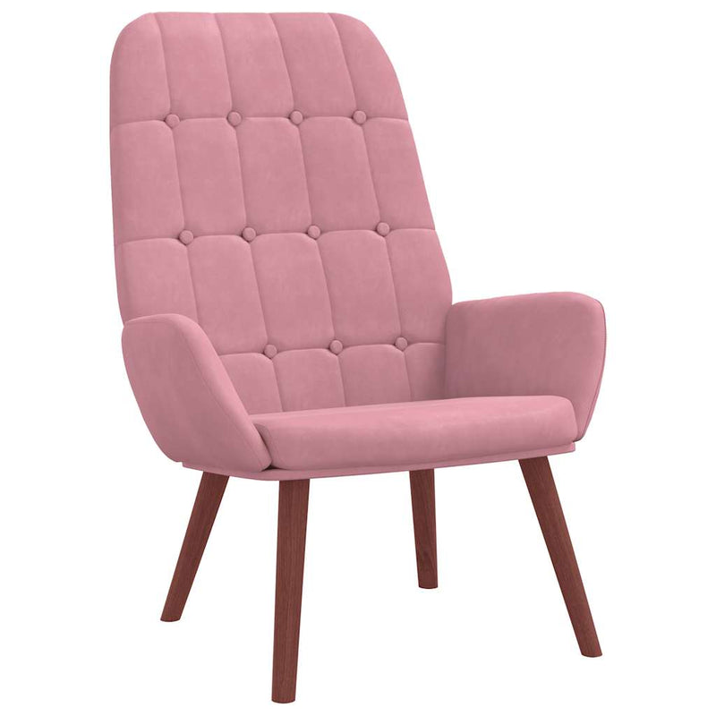 Scaun de relaxare cu taburet, roz, catifea