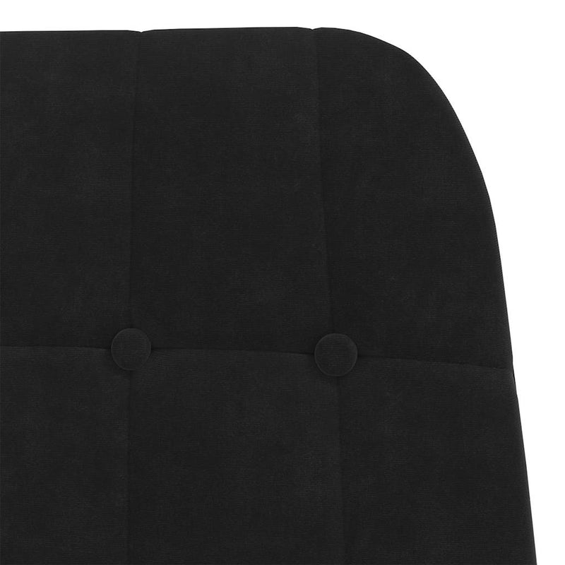 Scaun de relaxare cu taburet, negru, catifea