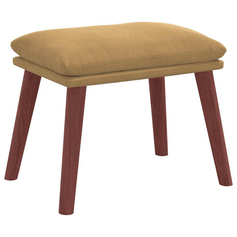 Scaun de relaxare cu taburet, maro, catifea