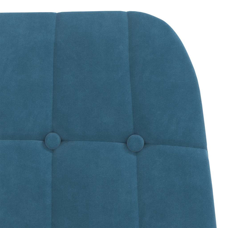 Scaun de relaxare cu taburet, albastru, catifea