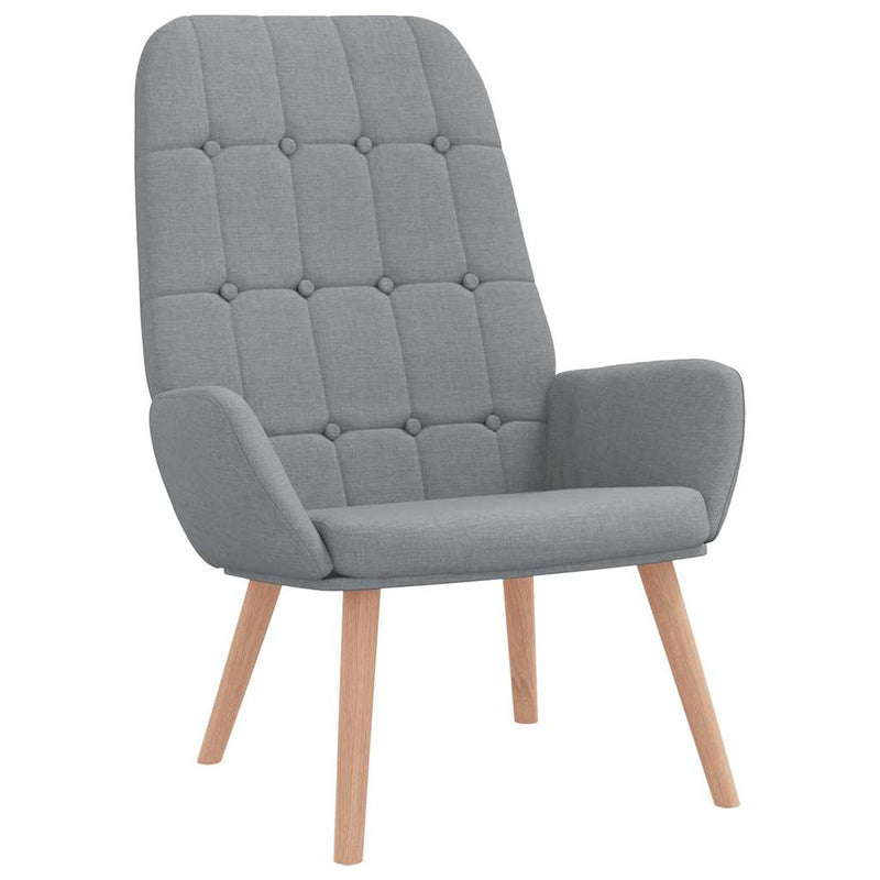 Scaun de relaxare cu taburet, gri deschis, textil