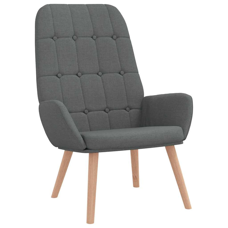 Scaun de relaxare cu taburet, gri deschis, textil