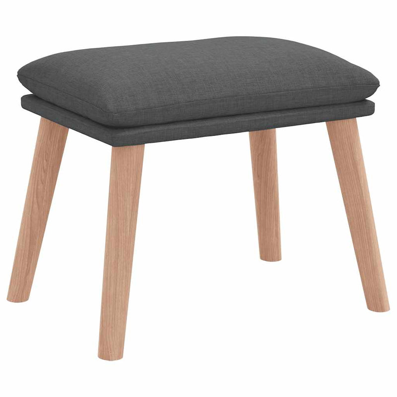 Scaun de relaxare cu taburet, gri deschis, textil