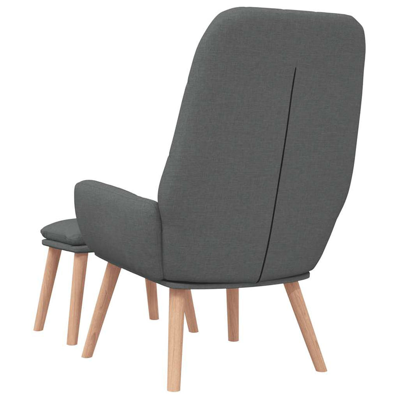 Scaun de relaxare cu taburet, gri deschis, textil