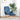 Scaun de relaxare cu taburet, albastru, textil