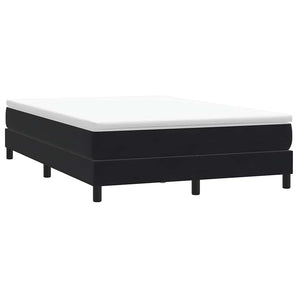 Pat cu arcuri fără saltea negru 140x210 cm catifea