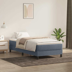 Pat cu arcuri fără saltea Gri închis 90x220 cm catifea