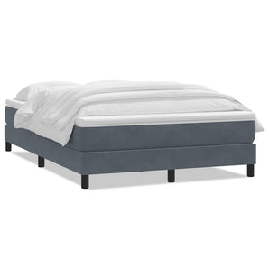 Pat box spring cu saltea, gri închis, 160x210 cm, catifea