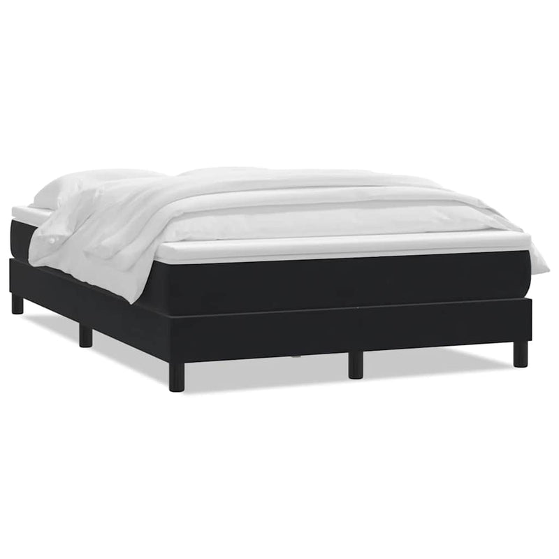 Pat box spring cu saltea, negru, 160x210 cm, catifea