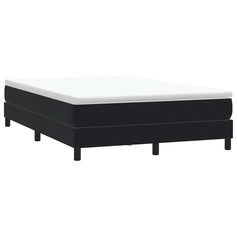Pat box spring cu saltea, negru, 160x210 cm, catifea