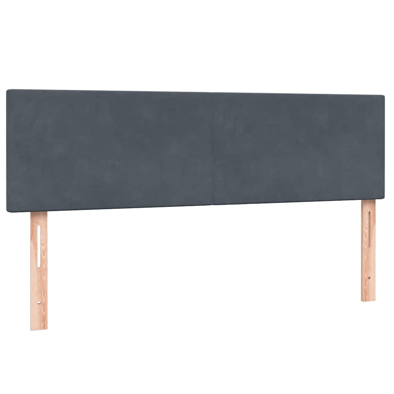 Pat box spring cu saltea, gri închis, 160x210 cm, catifea