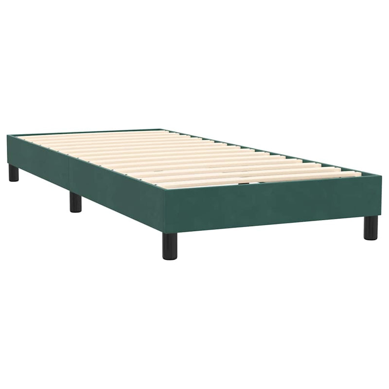 Pat box spring cu saltea, verde închis, 80x220 cm, catifea