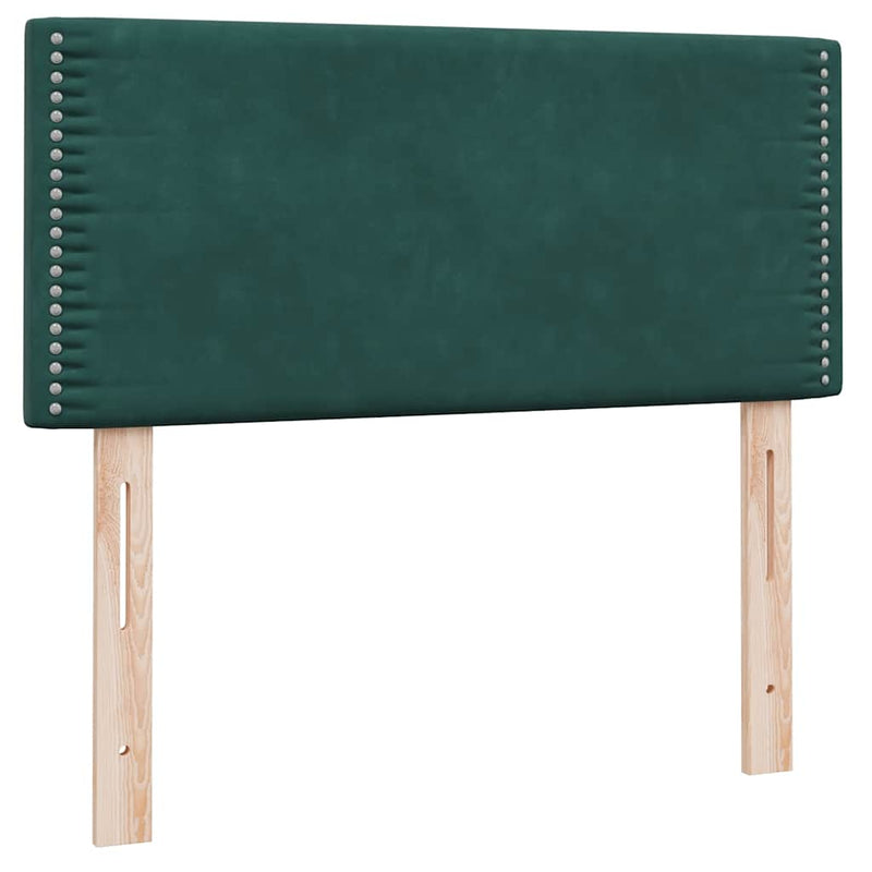Pat box spring cu saltea, verde închis, 80x220 cm, catifea