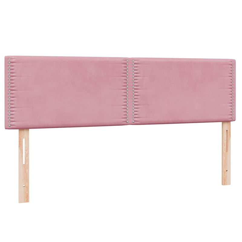 Pat box spring cu saltea, roz, 160x220 cm, catifea