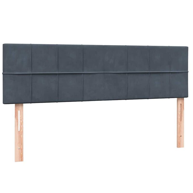 Pat box spring cu saltea, gri închis, 160x210 cm, catifea