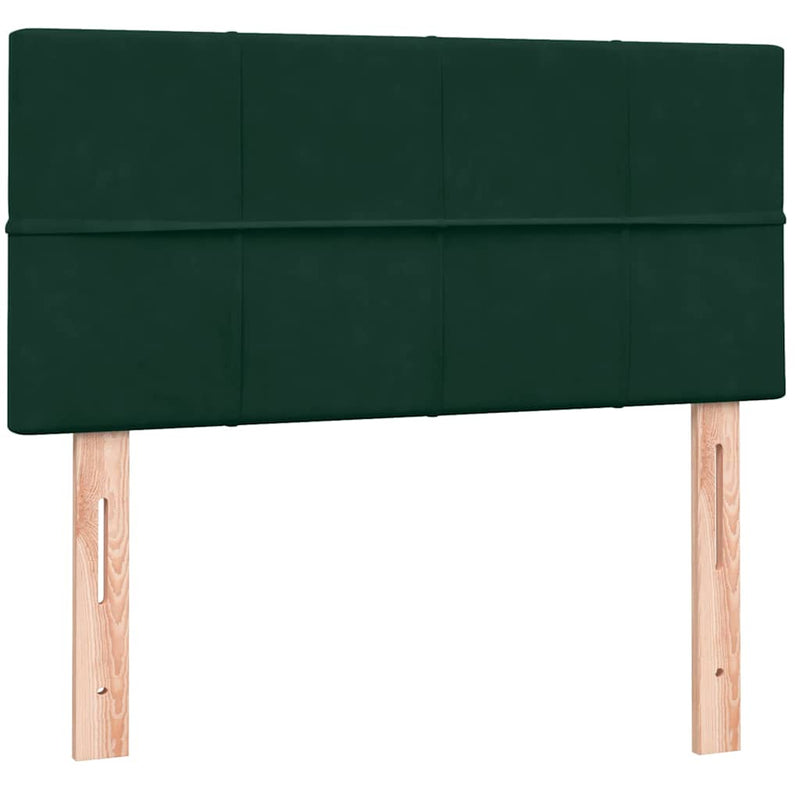 Pat box spring cu saltea, verde închis, 80x220 cm, catifea