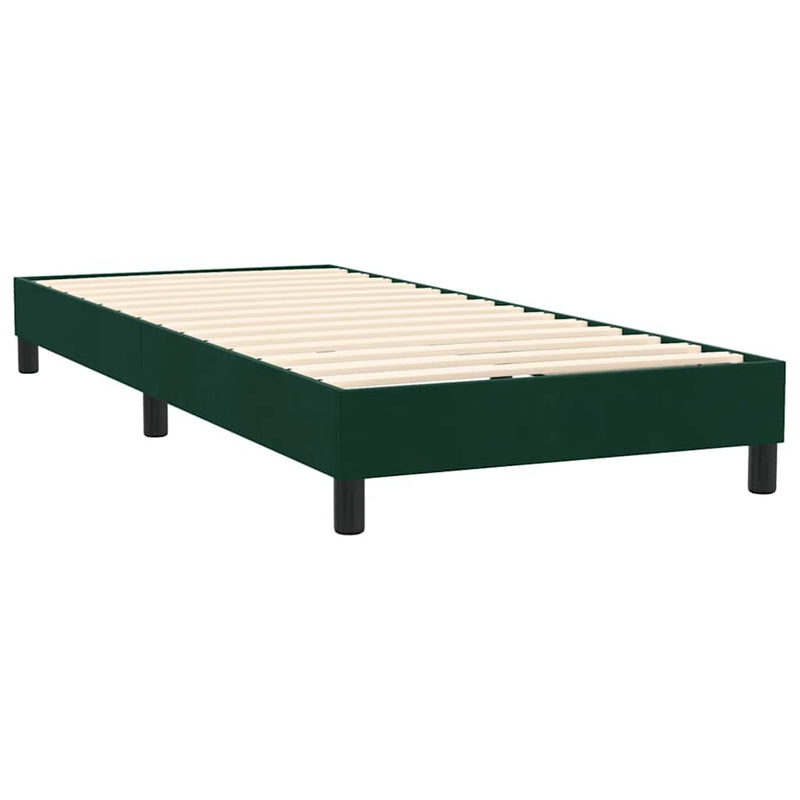 Pat box spring cu saltea, verde închis, 80x220 cm, catifea
