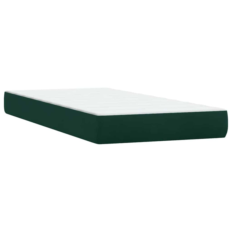 Pat box spring cu saltea, verde închis, 80x220 cm, catifea