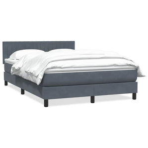 Pat box spring cu saltea, gri închis, 160x210 cm, catifea