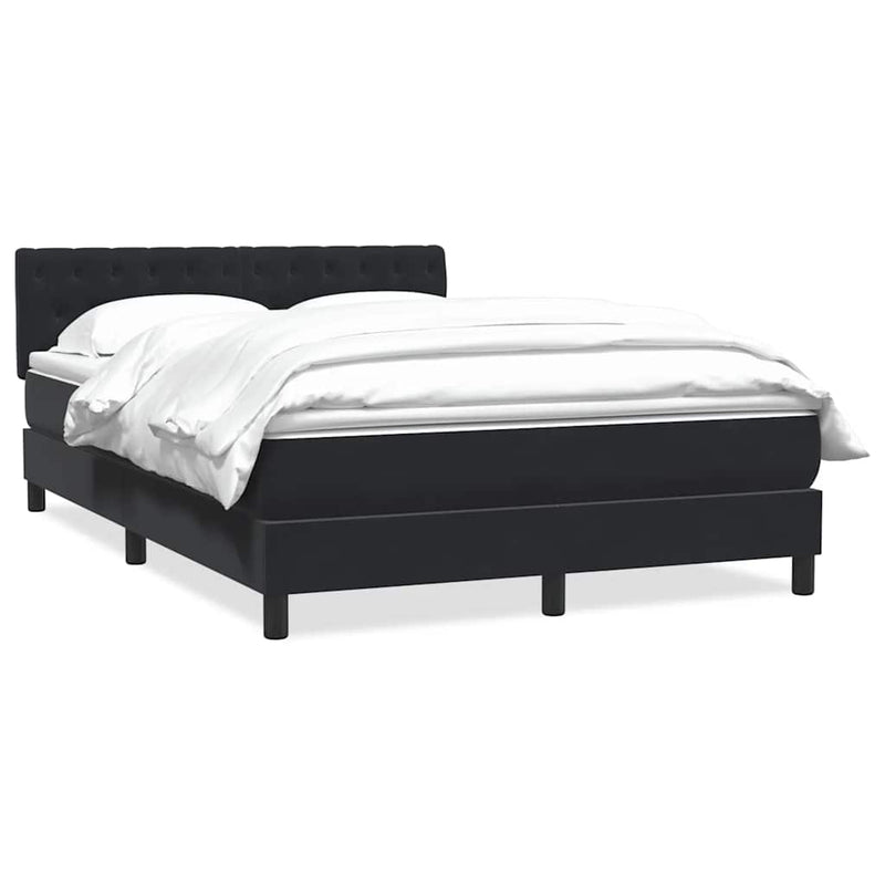 Pat box spring cu saltea, negru, 160x210 cm, catifea