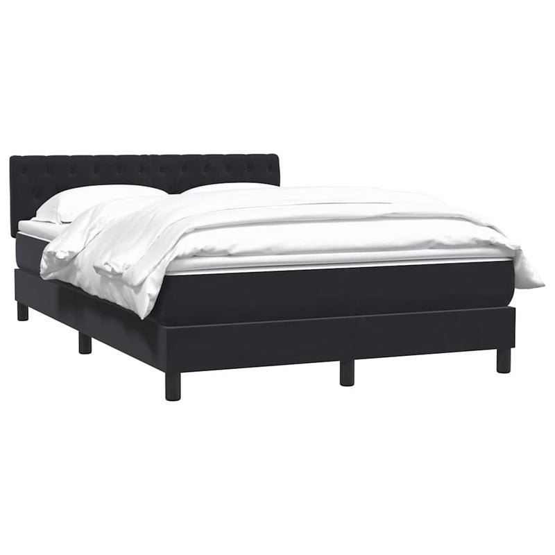 Pat box spring cu saltea, negru, 160x210 cm, catifea