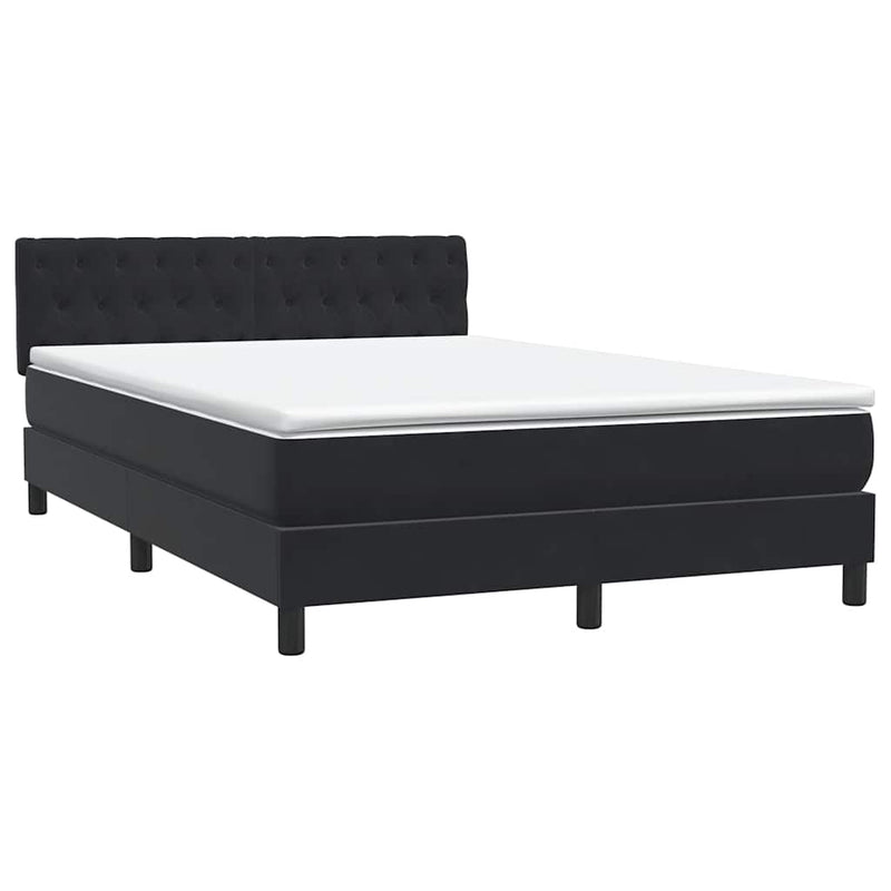 Pat box spring cu saltea, negru, 160x210 cm, catifea