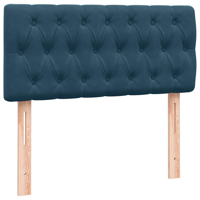 Pat box spring cu saltea, albastru închis, 80x220 cm, catifea
