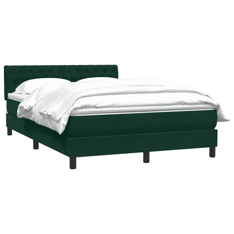 Pat box spring cu saltea, verde închis, 160x220 cm, catifea