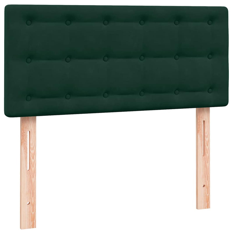 Pat box spring cu saltea, verde închis, 80x220 cm, catifea