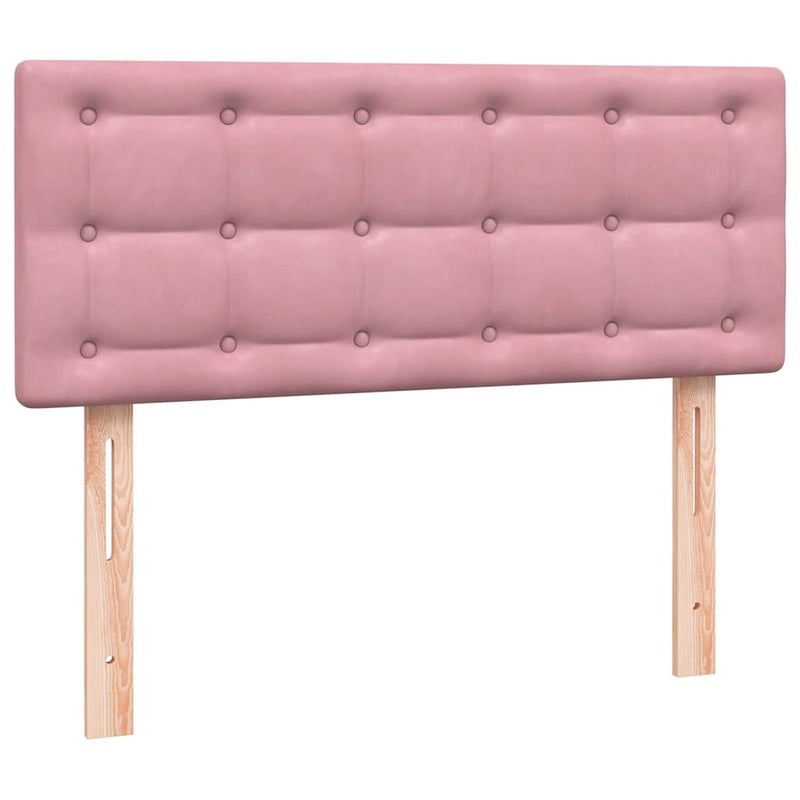 Pat box spring cu saltea, roz, 120x220 cm, catifea