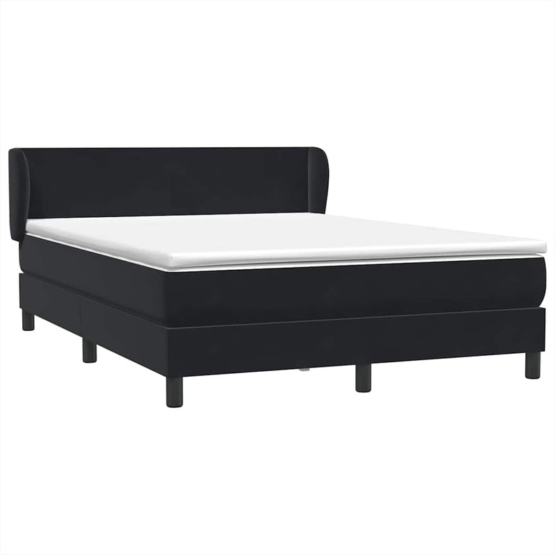 Pat box spring cu saltea, negru, 160x210 cm, catifea