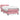 Pat box spring cu saltea, roz, 80x220 cm, catifea
