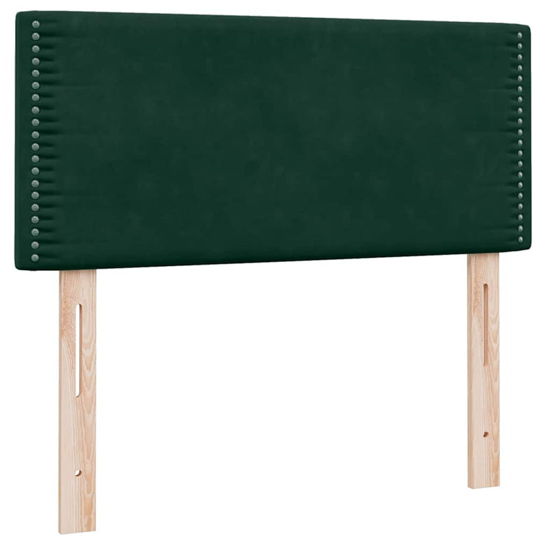 Pat box spring cu saltea, verde închis, 80x220 cm, catifea