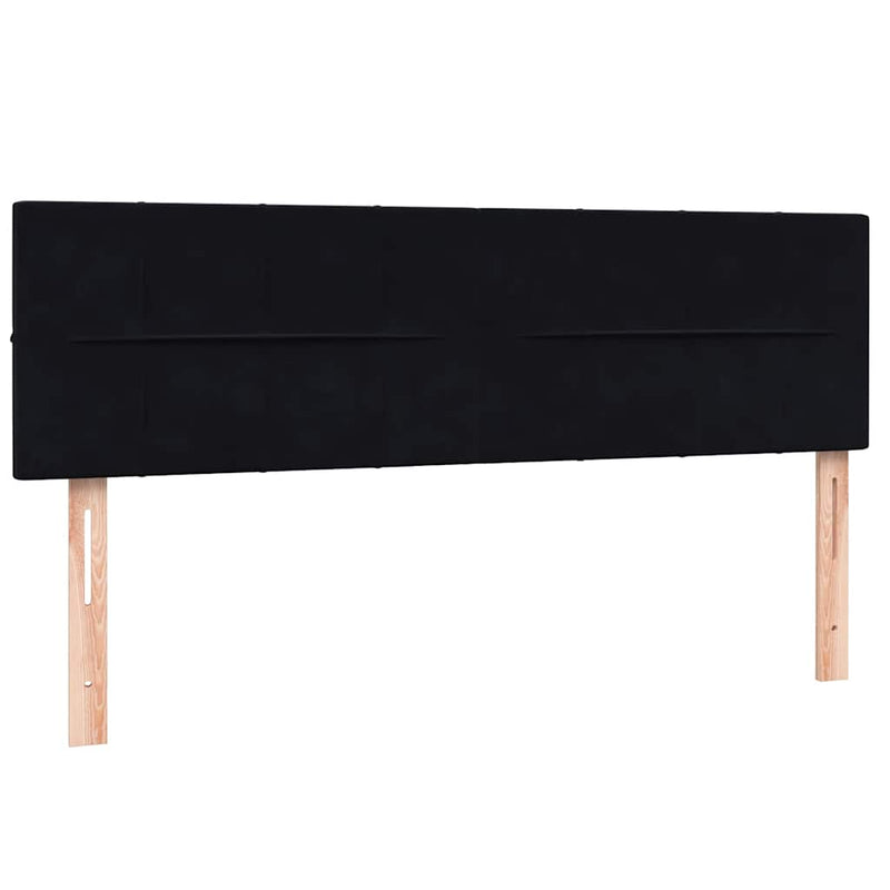 Pat box spring cu saltea, negru, 160x210 cm, catifea