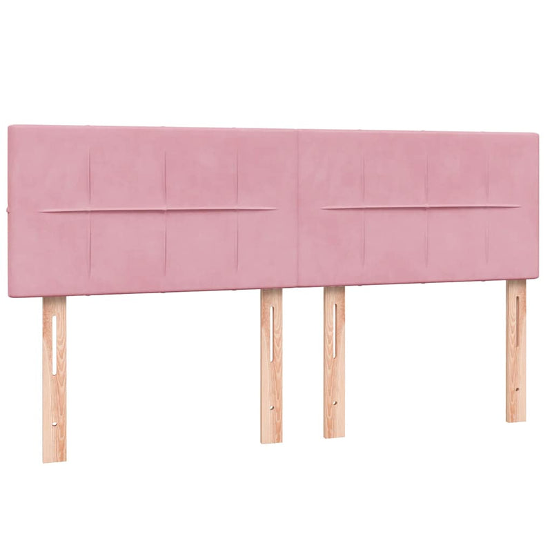 Pat box spring cu saltea, roz, 160x210 cm, catifea