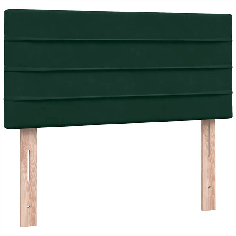 Pat box spring cu saltea, verde închis, 80x220 cm, catifea