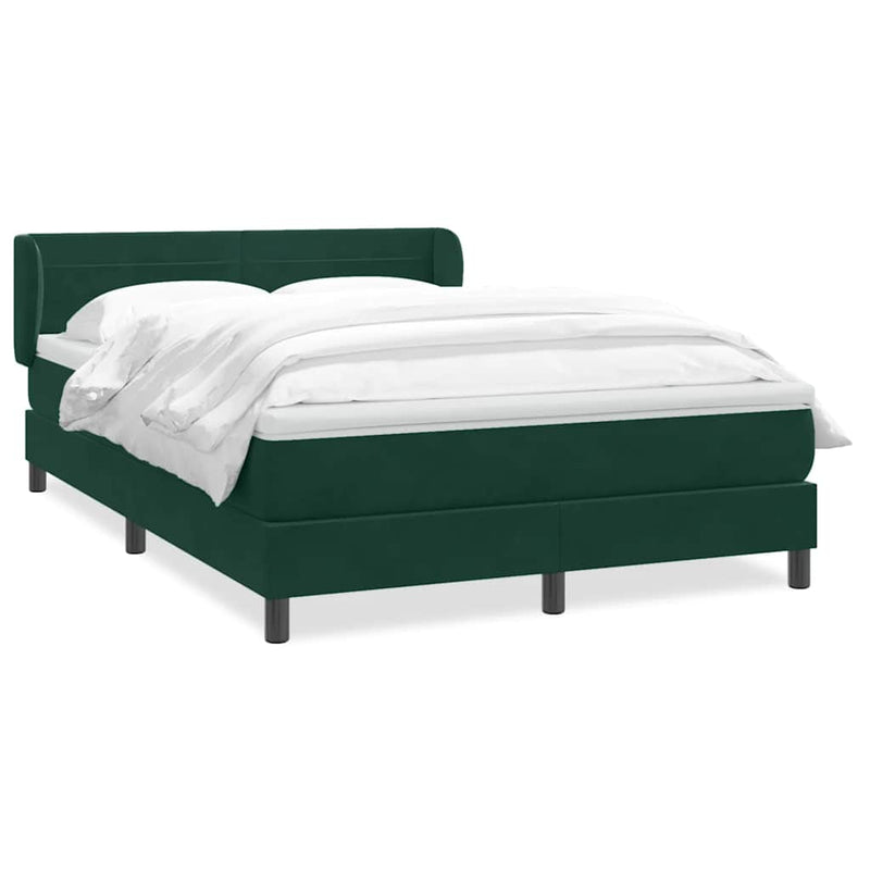 Pat box spring cu saltea, verde închis, 160x220 cm, catifea