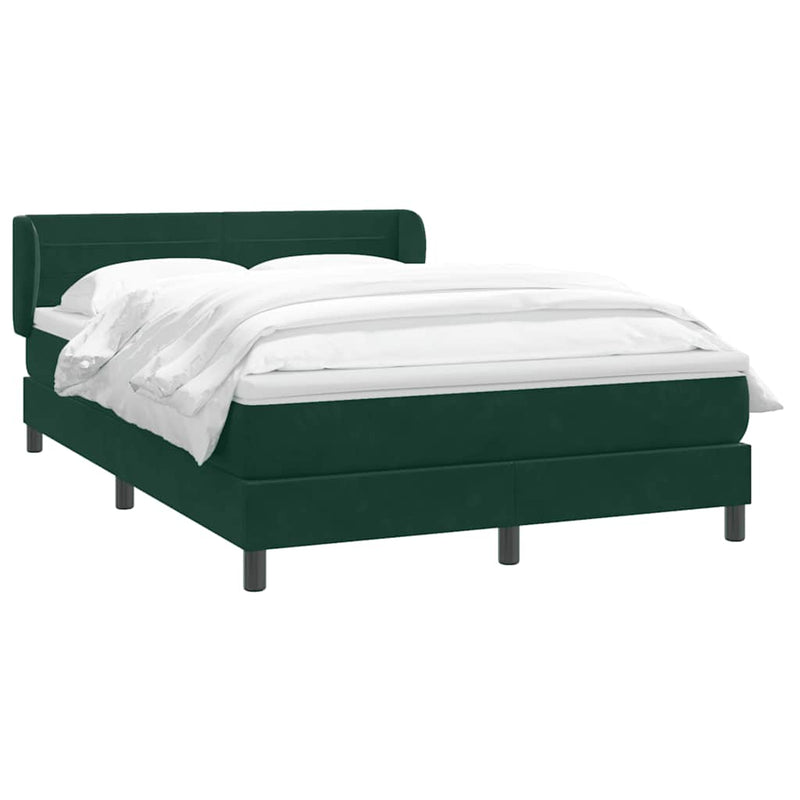 Pat box spring cu saltea, verde închis, 160x220 cm, catifea